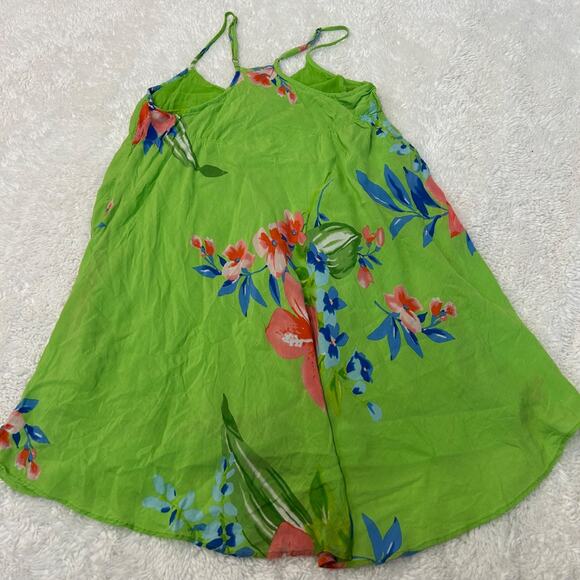VTG Y2K 2000's Hollister Strappy Neon Floral Dress Summer Boho Resort Core Chic - Picture 2 of 6